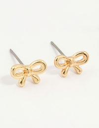 Gold Plated Cubic Zirconia Butterfly & Bow Earrings 3-Pack - link has visual effect only