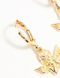 Gold Plated Cherub Huggie Earrings - link has visual effect only