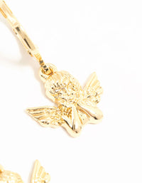 Gold Plated Cherub Huggie Earrings - link has visual effect only