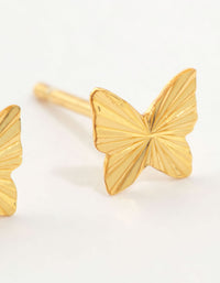 Gold Plated Sterling Silver Butterfly Stud Earrings - link has visual effect only