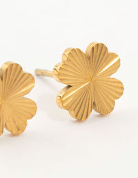 Waterproof Gold Plated Stainless Steel Flower Stud Earrings - link has visual effect only