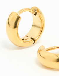 Waterproof Gold Plated Stainless Steel Chubby Huggie Earrings - link has visual effect only