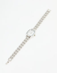 Silver Small Oval Watch - link has visual effect only