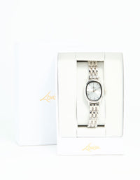 Silver Small Oval Watch - link has visual effect only