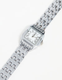 Silver Small Vintage Square Watch - link has visual effect only