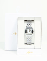 Silver Small Vintage Square Watch - link has visual effect only