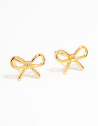 Gold Plated Sterling Silver Bow Stud Earrings - link has visual effect only