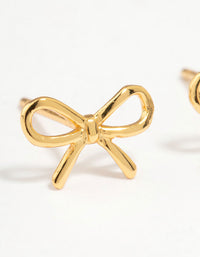 Gold Plated Sterling Silver Bow Stud Earrings - link has visual effect only