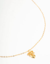 Gold Plated Sterling Silver Bow & Heart Necklace - link has visual effect only