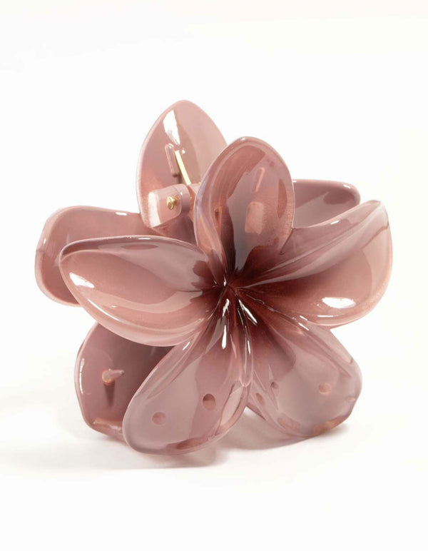 Dusty Pink Frangipani Hair Claw Clip