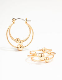 Gold Ball Hoop Earrings - link has visual effect only