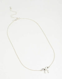 Silver Plain Bow Necklace - link has visual effect only