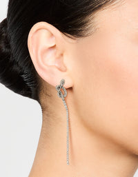 Silver Diamante Snake Chain Drop Earrings - link has visual effect only
