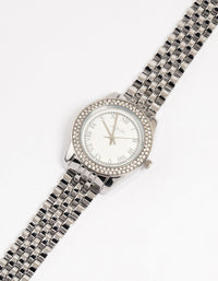 Silver Diamante Medium Watch - link has visual effect only