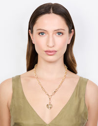 Gold Plated Heart Pendant Charm Necklace - link has visual effect only