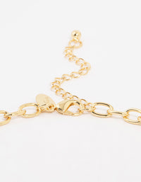 Gold Plated Round Link Necklace - link has visual effect only