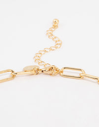 Gold Plated Oval Link Necklace - link has visual effect only