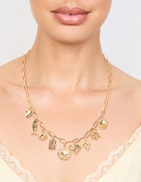 Gold Plated Sun & Shell Charm Necklace - link has visual effect only