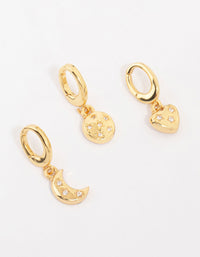 Gold Plated Celestial Charms 3-Pack - link has visual effect only