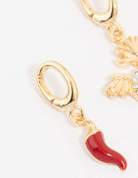 Gold Plated Heart & Chilli Charms 3-Pack - link has visual effect only