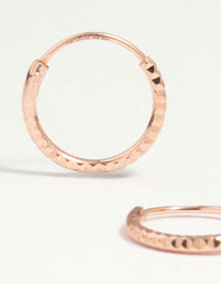 Rose Gold Plated Sterling Silver Textured Hoop Earrings 3-Pack - link has visual effect only