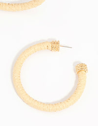 Paper Raffia Wrapped Hoop Earrings - link has visual effect only