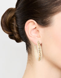 Gold Diamante Raffia Hoop Earrings - link has visual effect only