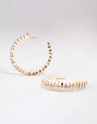 Gold Diamante Raffia Hoop Earrings - link has visual effect only