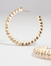 Gold Diamante Raffia Hoop Earrings - link has visual effect only