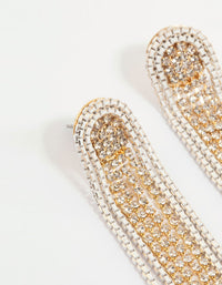 Gold Diamante Cupchain Drop Earrings - link has visual effect only