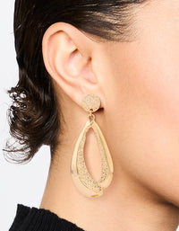 Gold Molten Organic Drop Earrings - link has visual effect only