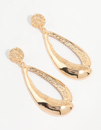 Gold Molten Organic Drop Earrings - link has visual effect only