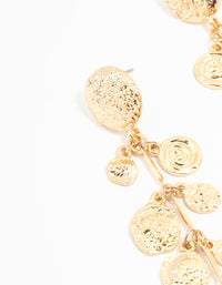 Gold Molten Disc Drop Earrings - link has visual effect only