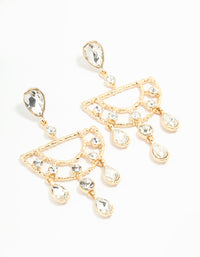 Gold Diamante Drop Earrings - link has visual effect only