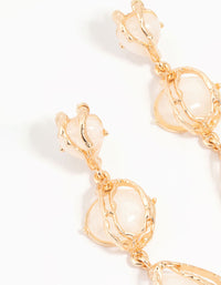 Acrylic Gold Wrapped Drop Earrings - link has visual effect only