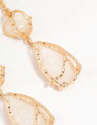 Acrylic Gold Wrapped Drop Earrings - link has visual effect only