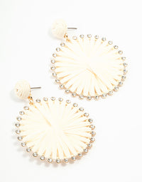 Paper Raffia Wrap Circle Drop Earrings - link has visual effect only