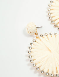 Paper Raffia Wrap Circle Drop Earrings - link has visual effect only