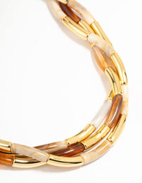 Gold & Acrylic Layered Necklace - link has visual effect only