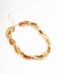 Gold & Acrylic Layered Necklace - link has visual effect only