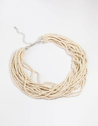 Cream Bead Layered Necklace - link has visual effect only