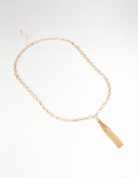 Gold Tassel Y-Necklace - link has visual effect only