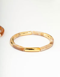 Gold & Brown Stretch Bracelets 3-Pack - link has visual effect only