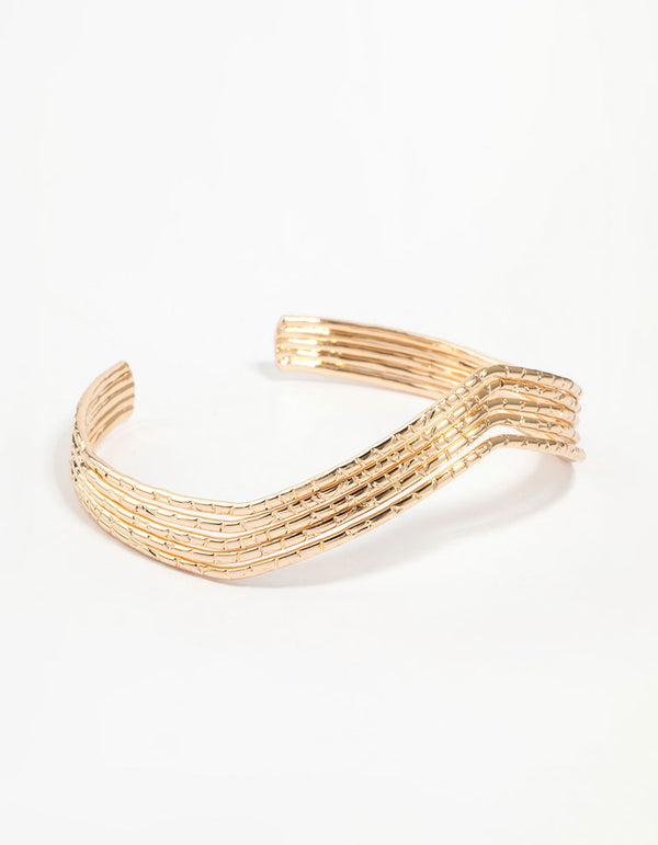 Gold Molten Arrow Arm Cuff