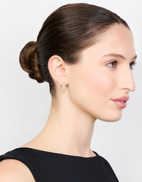 Gold Plated Diamante Marquise Herringbone Hoop Earrings - link has visual effect only