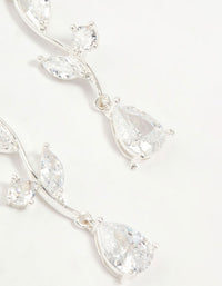 Silver Plated Cubic Zirconia Large Vine Teardrop Earrings - link has visual effect only