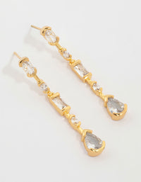 Gold Plated Cubic Zirconia Mixed Shape Drop Earrings - link has visual effect only