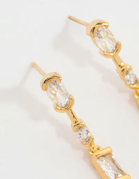 Gold Plated Cubic Zirconia Mixed Shape Drop Earrings - link has visual effect only