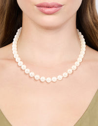 Silver Plated Pearl & Ball Necklace - link has visual effect only