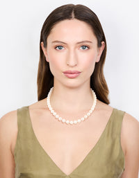 Silver Plated Pearl & Ball Necklace - link has visual effect only